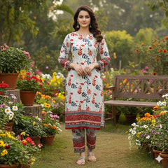 2Pcs Digital Print Ladies Siut Des 14