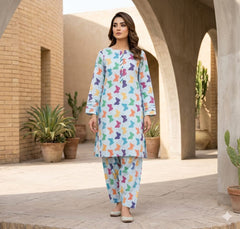 2Pcs Digital Print Ladies Siut Des 96