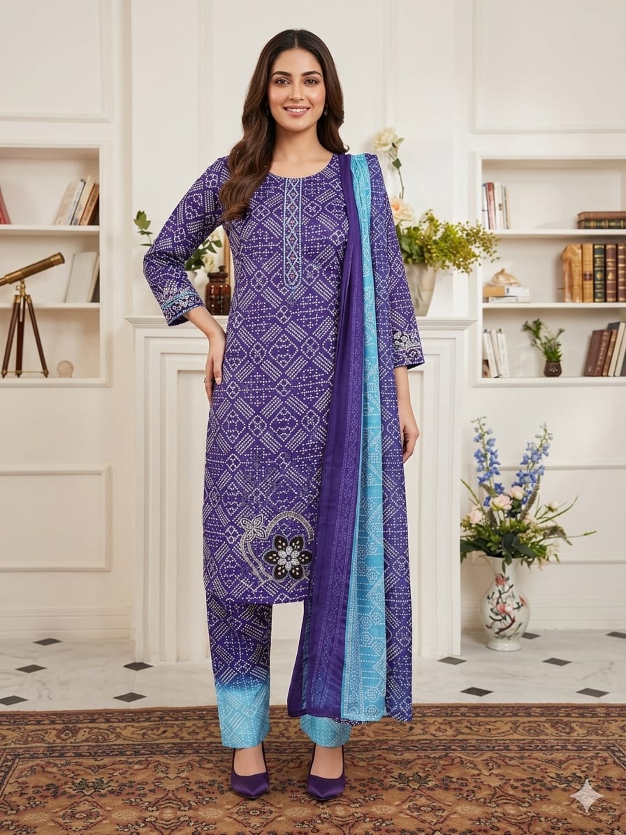 3Pcs Digital Print Lawn Ladies Suit 21