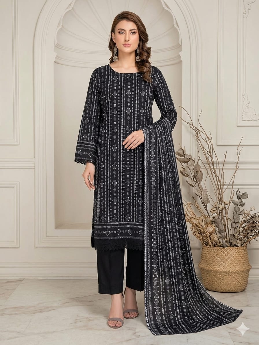 3Pcs Digital Print Lawn Ladies Suit 22