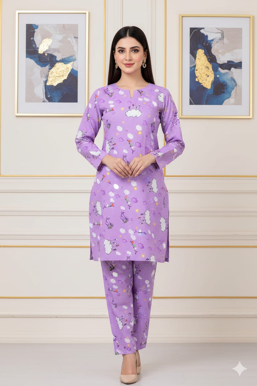 2 Pcs Ladies Suit  Des 25
