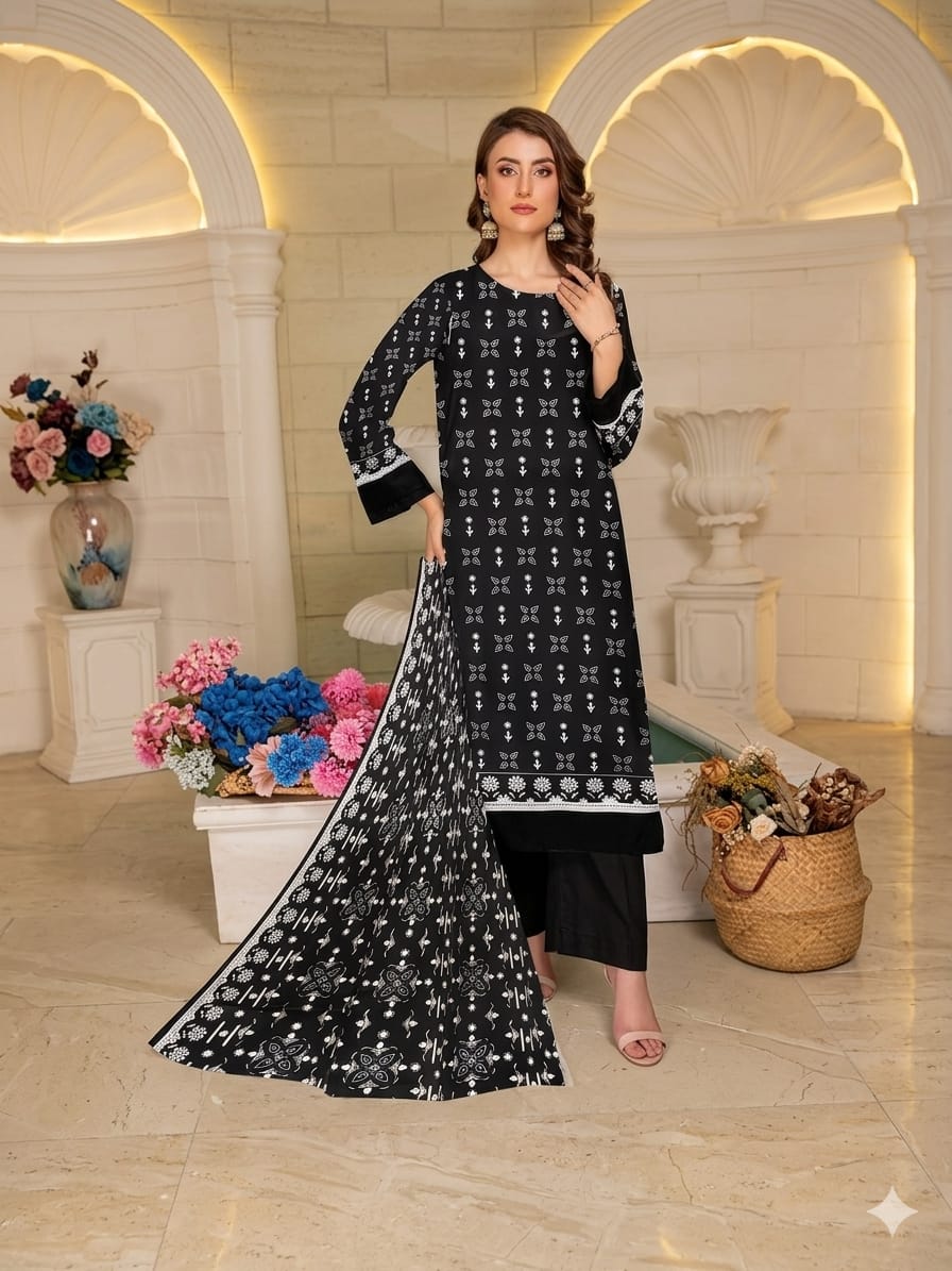 3Pcs Digital Print Lawn Ladies Suit 29