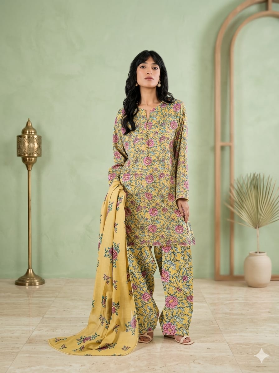 3Pcs Digital Print Lawn Ladies Suit 02