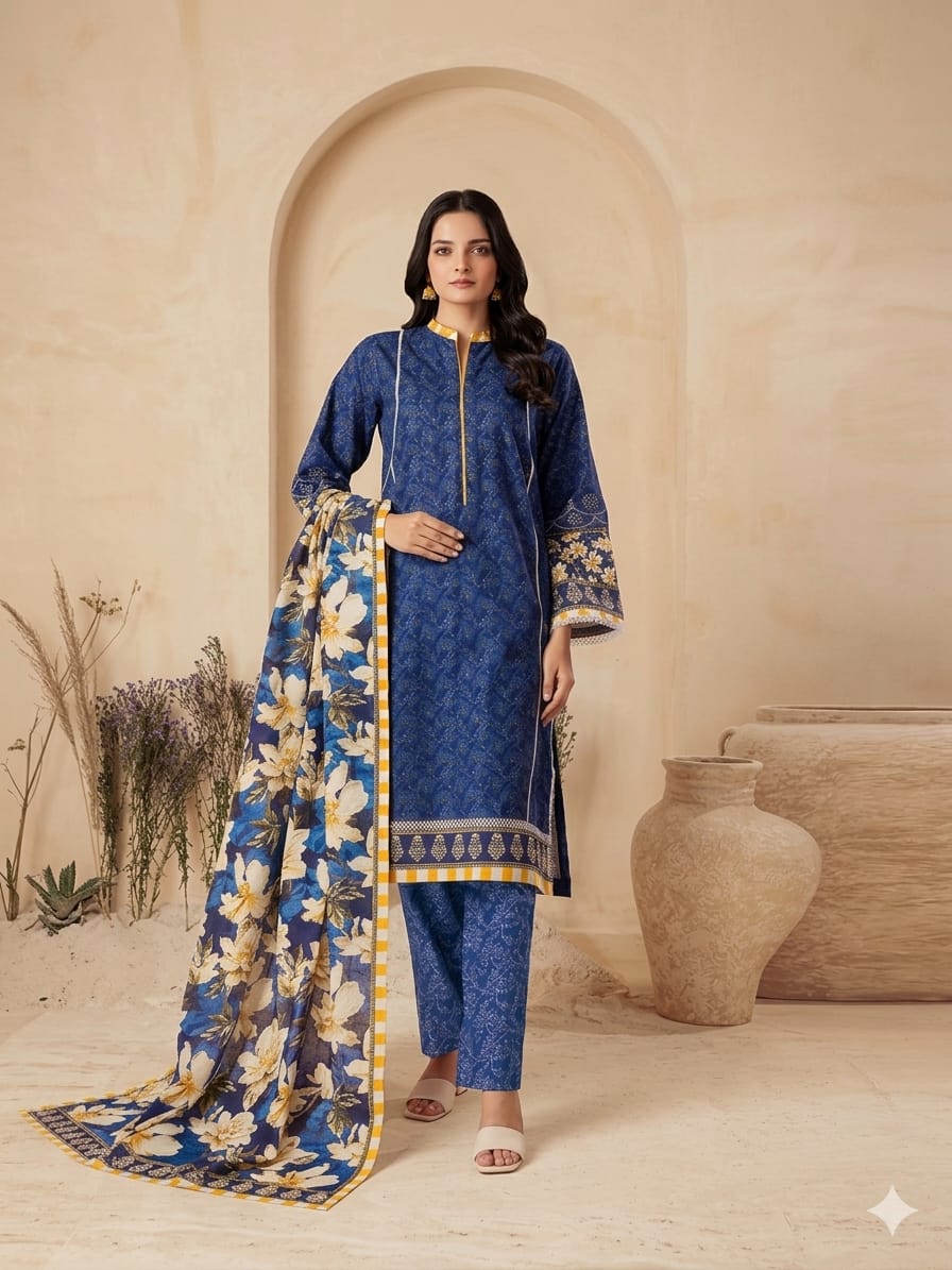 3Pcs Digital Print Lawn Ladies Suit 31