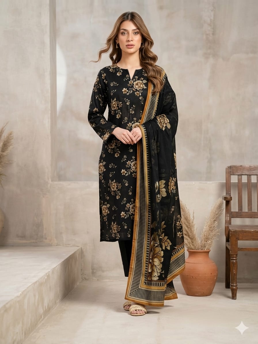 3Pcs Digital Print Lawn Ladies Suit 33