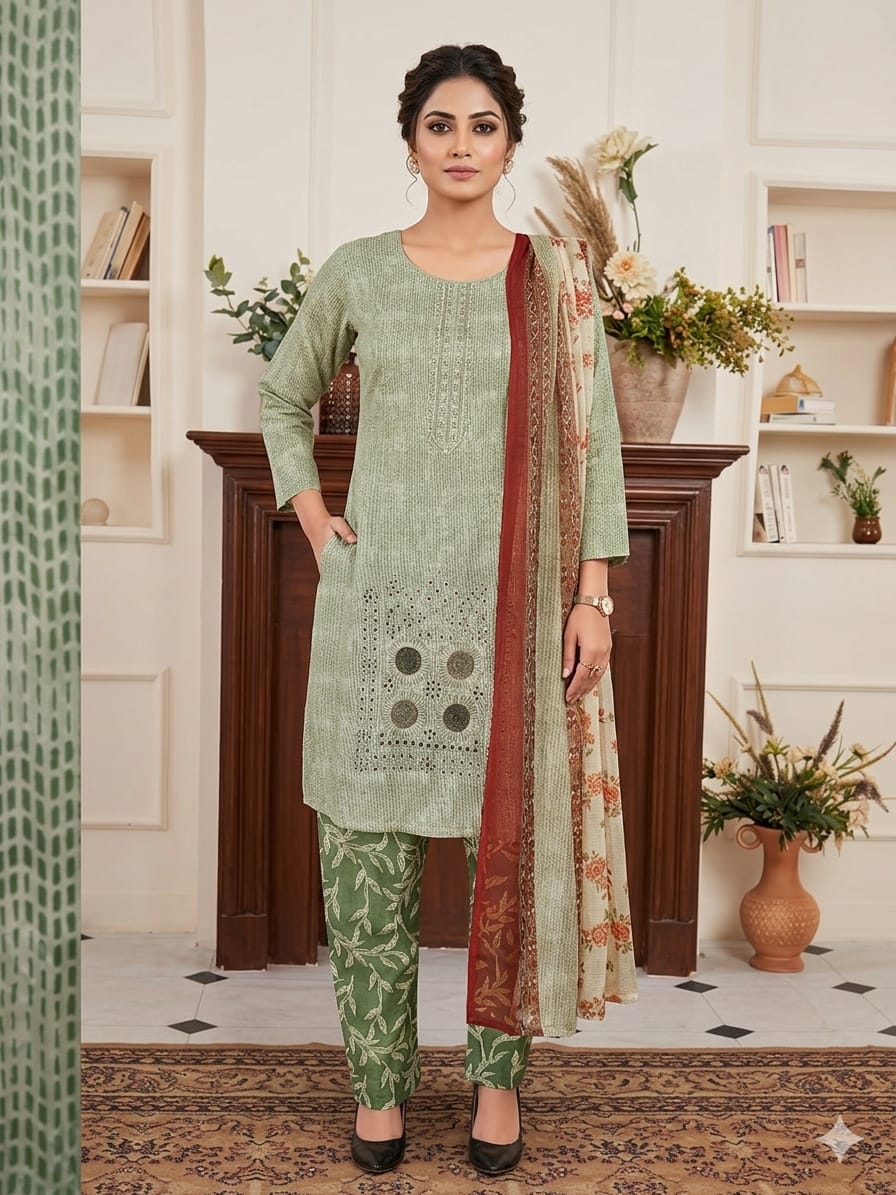 3Pcs Digital Print Lawn Ladies Suit 03