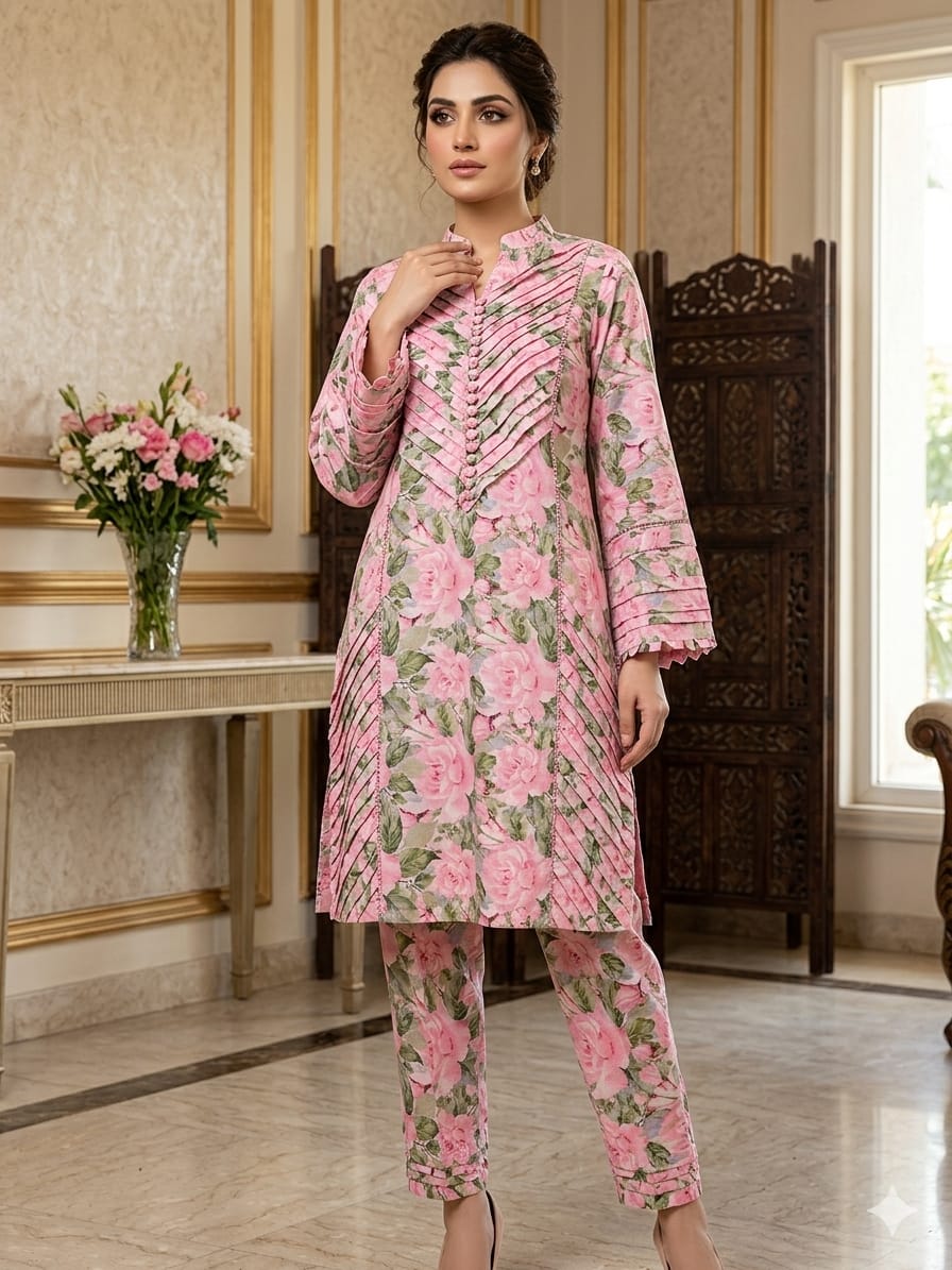 2Pcs Digital Print  Ladies Siut  Des 05