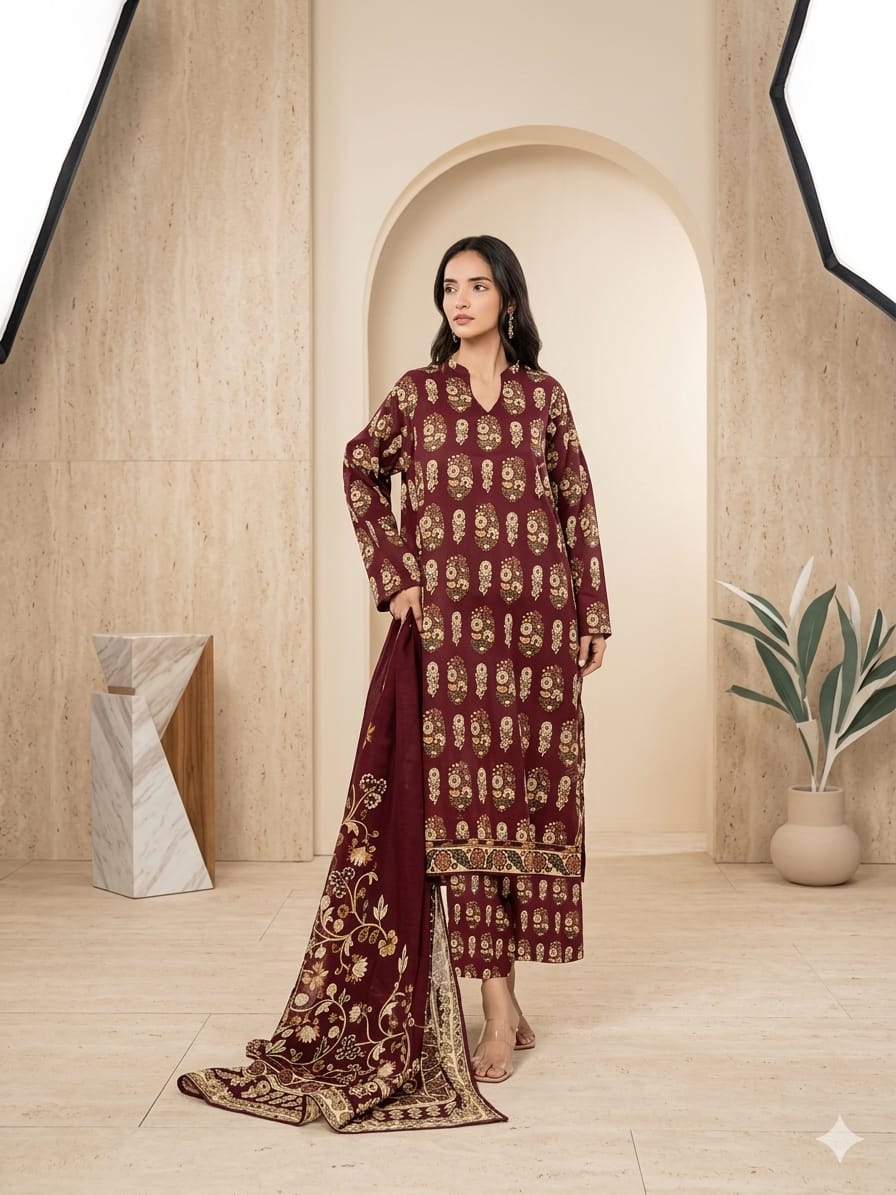 3Pcs Digital Print Lawn Ladies Suit 06