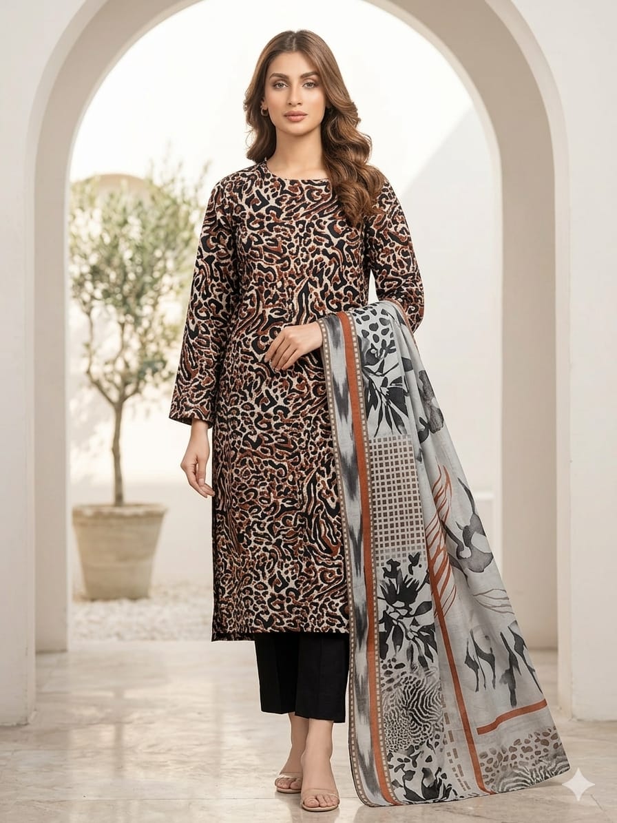3Pcs Digital Print Lawn Ladies Suit 09