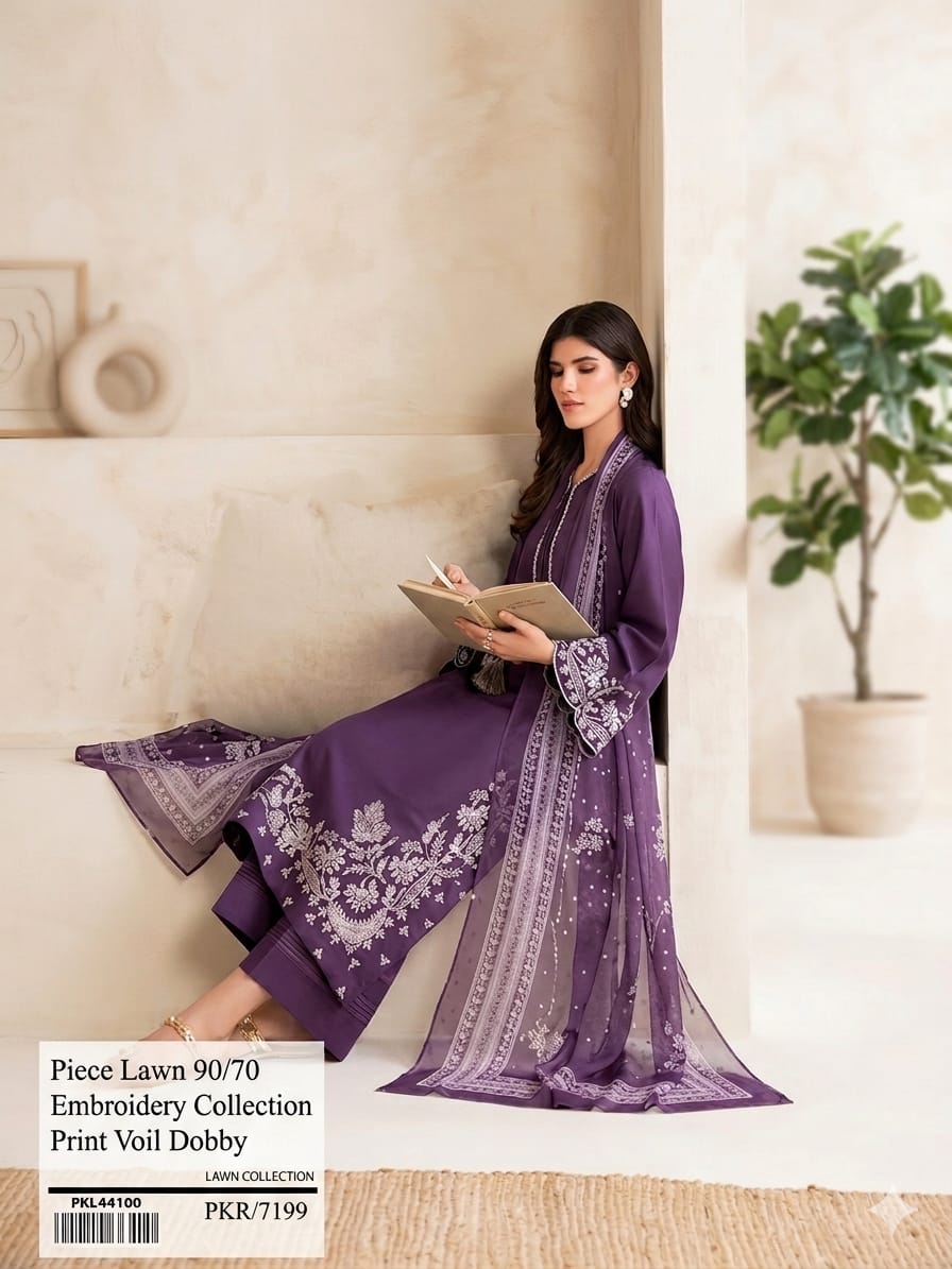 3Pcs Digital Print Lawn Ladies Suit 19